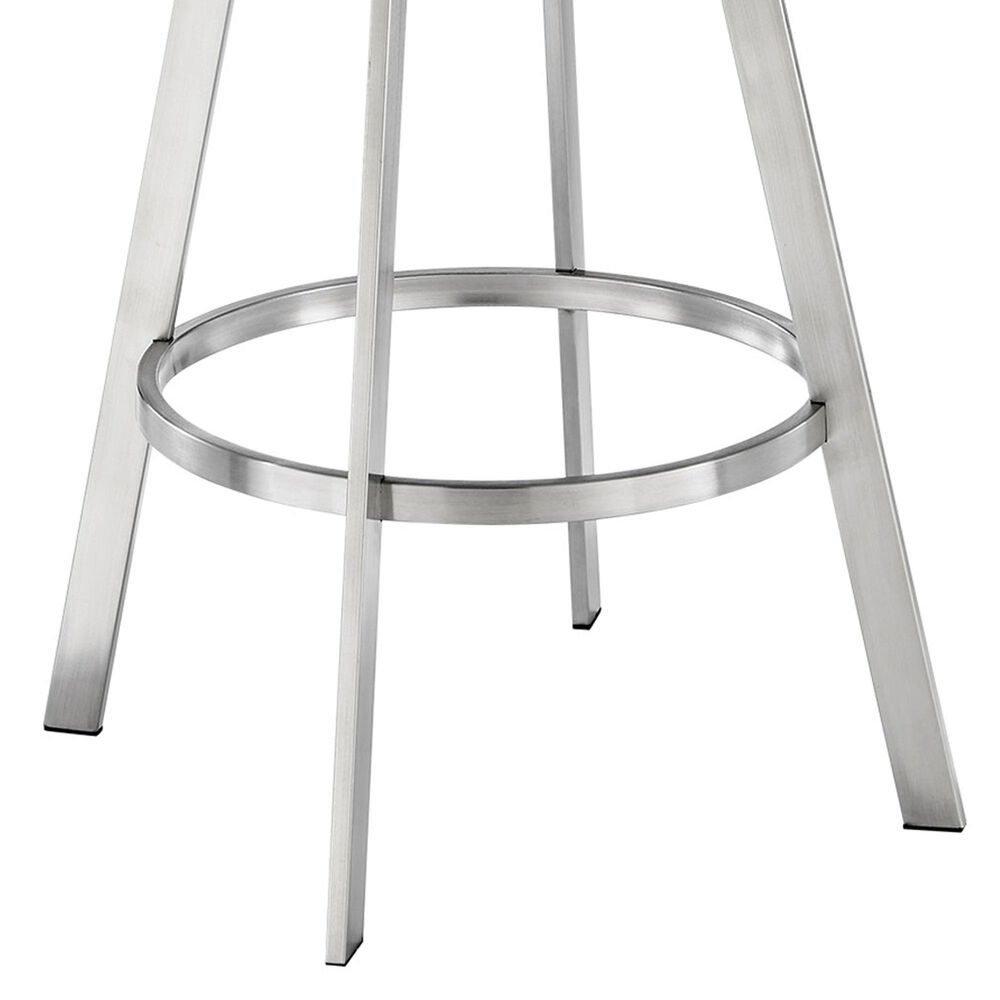 Blue River Benjamin Swivel Counter Stool with Black Cushion in Brushed Stainless Steel, , large