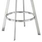Blue River Benjamin Swivel Counter Stool with Black Cushion in Brushed Stainless Steel, , large
