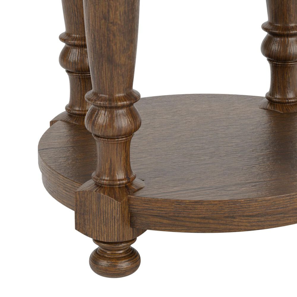Riverside Furniture Eastlake Round Chairside Table in Whiskey Oak, , large
