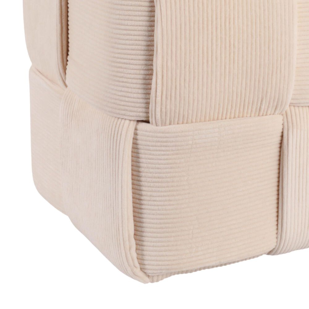 Sagebrook Home Coreybeach Ottoman in Ivory, , large