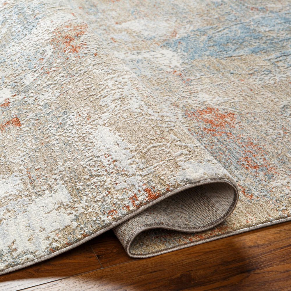 Surya Brunswick Taupe, Gray, Cream, Blue, Light Slate and Seafoam 2'7" x 7'3" Runner, , large