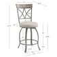 Linon Home Decor Hamilton Swivel Counter Stool in Pewter and Grey Wash, , large