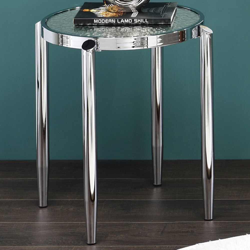 HOMLUX Abbe End Table in Chrome, , large