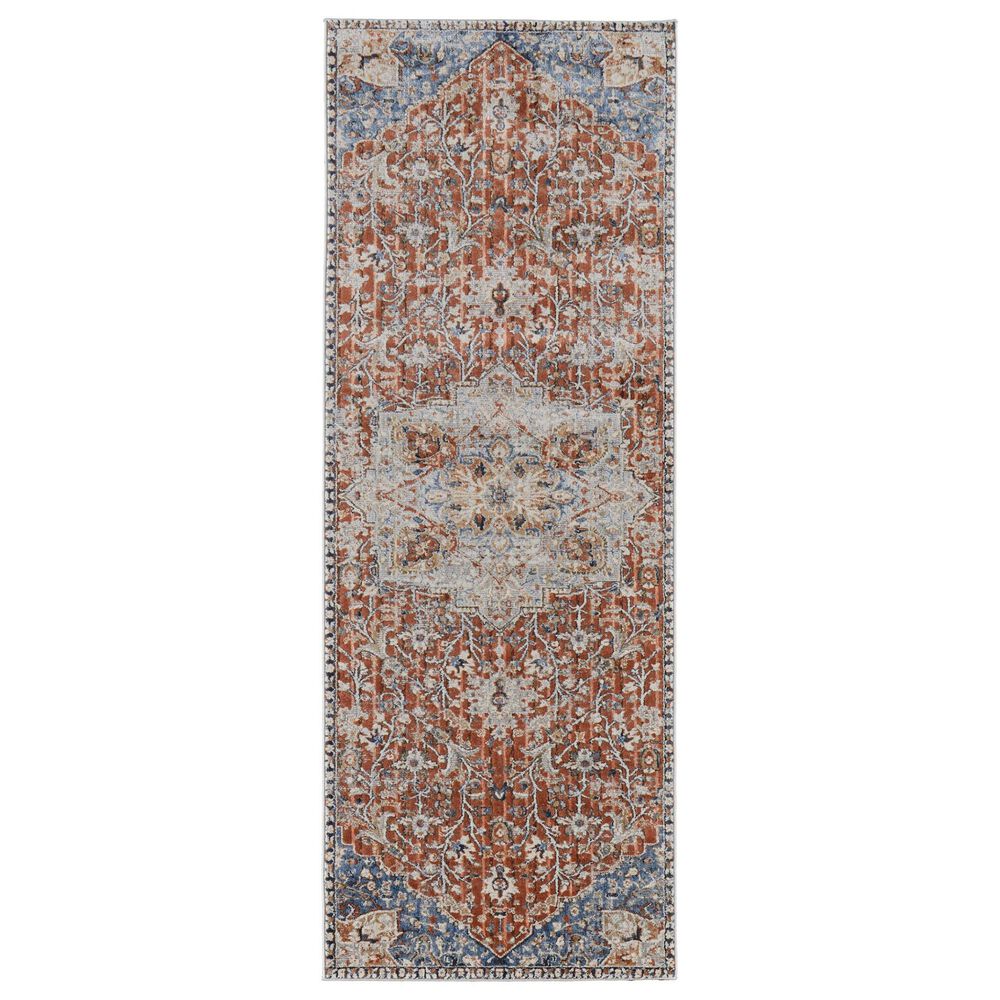 Feizy Kaia 2"6" x 10" Red and Blue Runner, , large