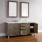 James Martin Vanities Chicago 72" Double Bathroom Vanity in Whitewashed Walnut with 3 cm Lime Delight Quartz Top and Rectangular Sinks, , large