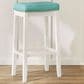 Linon Home Decor Claridge Bar Stool with Teal Cushion in Bright White, , large