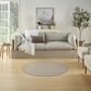 Nourison Courtyard Ivory and Silver 4" Round Indoor/Outdoor Area Rug, , large
