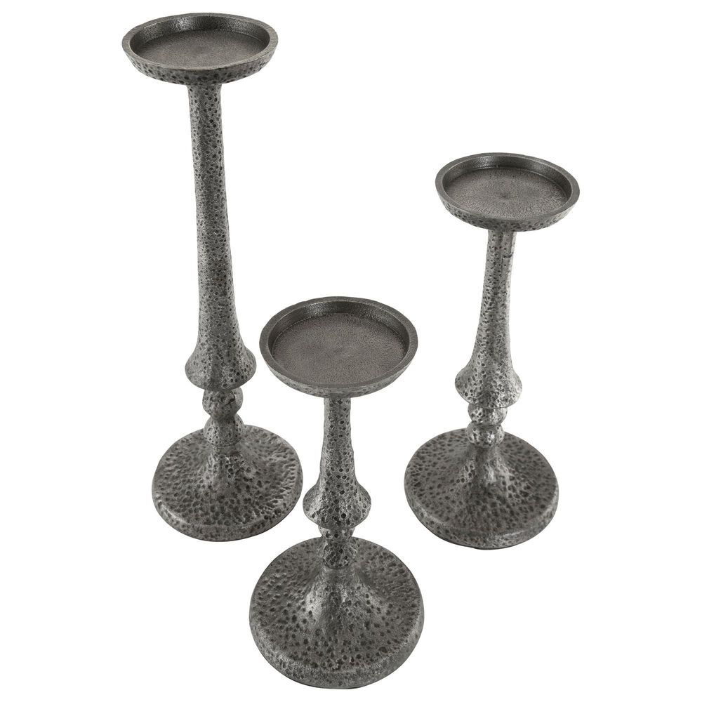 Ashley Eravell 3-Piece Candle Holder Set in Antiqued Pewter, , large