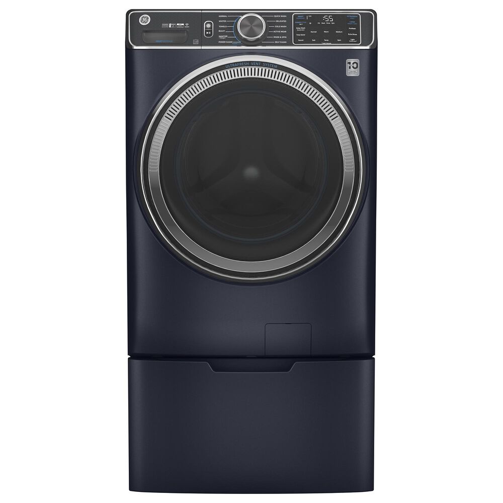 GE Appliances 5.0 Cu. Ft. Capacity Smart Front Load Steam Washer with SmartDispense UltraFresh Vent System with OdorBlock - Sapphire Blue, , large