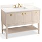Kohler Seagrove 48" Single Bathroom Vanity in Light Clay with 3 cm White Quartz Top and Rectangular Sink, , large
