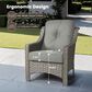 HOMLUX Outdoor Arm Chair in Dark Gray (Set of 2), , large