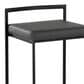 Lumisource Fuji Stackable Barstool with Grey Faux Leather Cushion in Black (Set of 2), , large