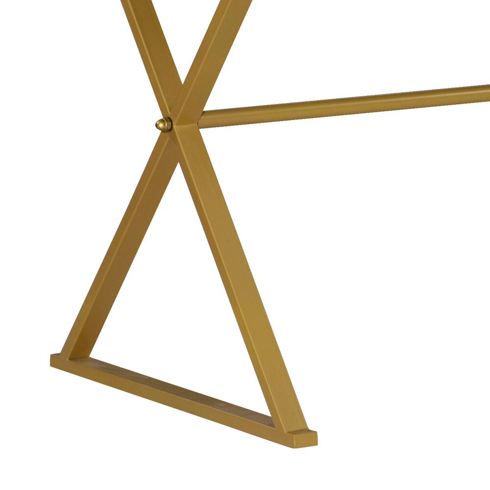 Linon Home Decor Campaign 2-Drawer Desk in Blue and Gold, , large