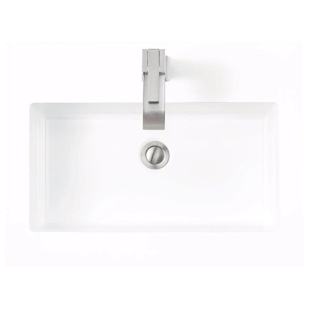 James Martin Vanities Boston 23.6&quot; Single Wall Brackets in Radiant Gold with 3 cm White Glossy Resin Top and Rectangular Sink, , large