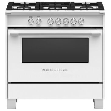 Fisher and Paykel 36" Freestanding Classic Dual Fuel Ranges in White, , large
