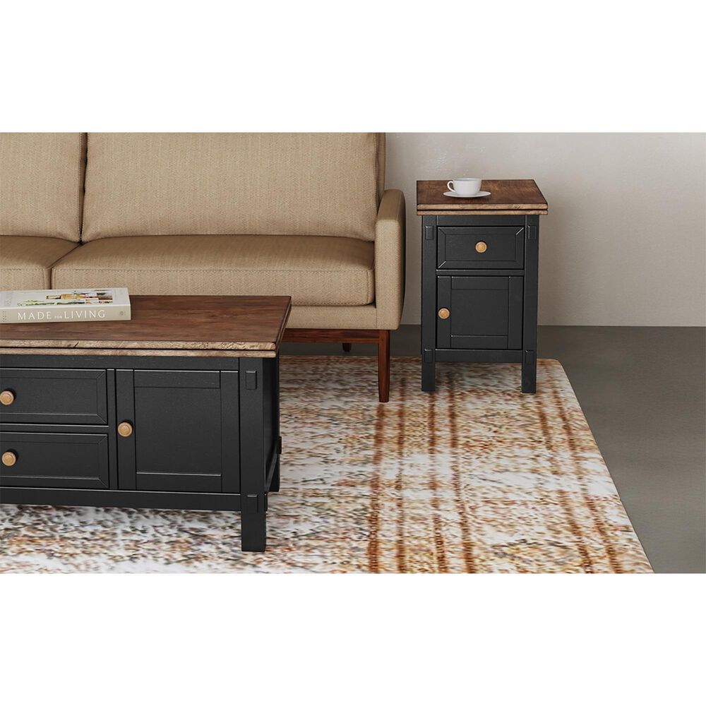 A-America Stormy Ridge Chairside Table in Chickory and Slate Black, , large