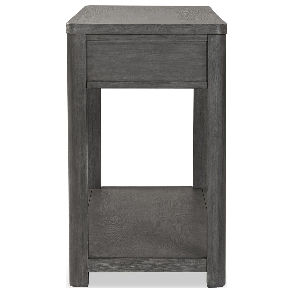 Furniture of America Piez Chair Side Table in Ash Gray and Stainless Steel, , large