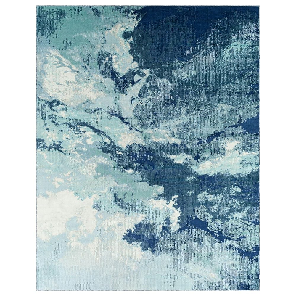 Surya Bodrum 8"10" x 12" Ivory, Gray, Navy, Aqua and Blue Area Rug, , large