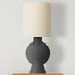 Creative Coop Amara Sculptural Terracotta Table Lamp in Matte Black, , large