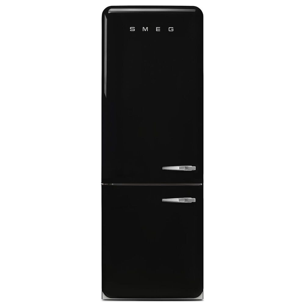 SMEG 18.01 Cu. Ft. Retro Bottom Freeze Refrigerator with Right Hinge in Black, , large