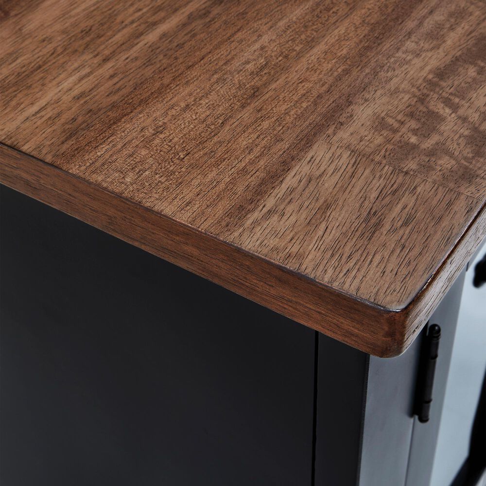 Ashley Wildenauer 76" TV Stand with Electric Fireplace in Rich Brown and Warm Satin Black, , large