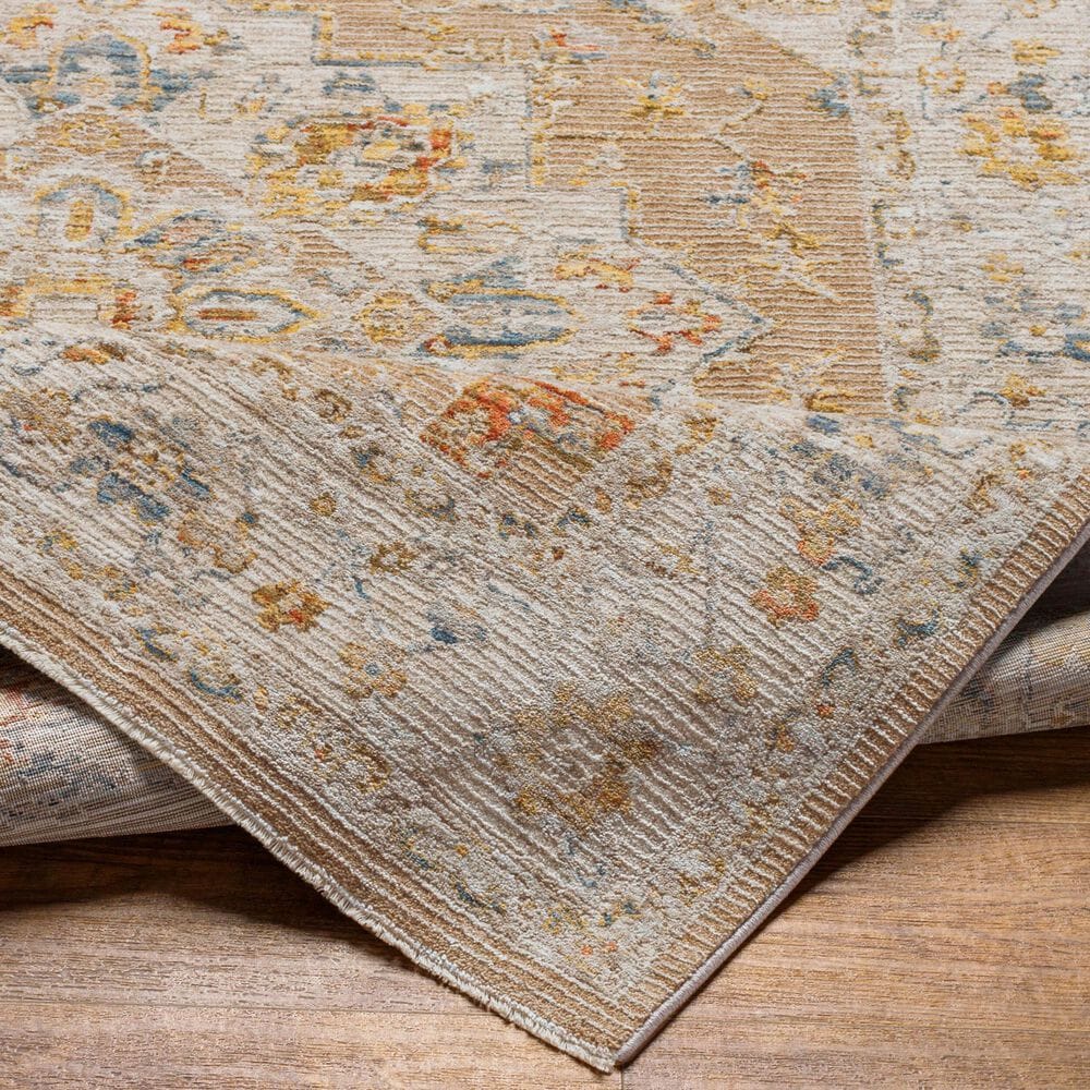 Surya Reina Tan, Light Gray, Medium Gray, Cream, Light Brown, Denim, Rust and Mustard 6&#39;7&quot; x 9&#39;6&quot; Area Rug, , large