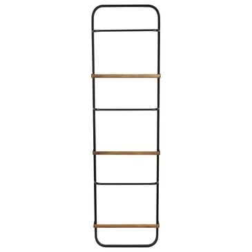 Maple and Jade 6-Rung Decorative Ladder in Matte Black and Brown, , large