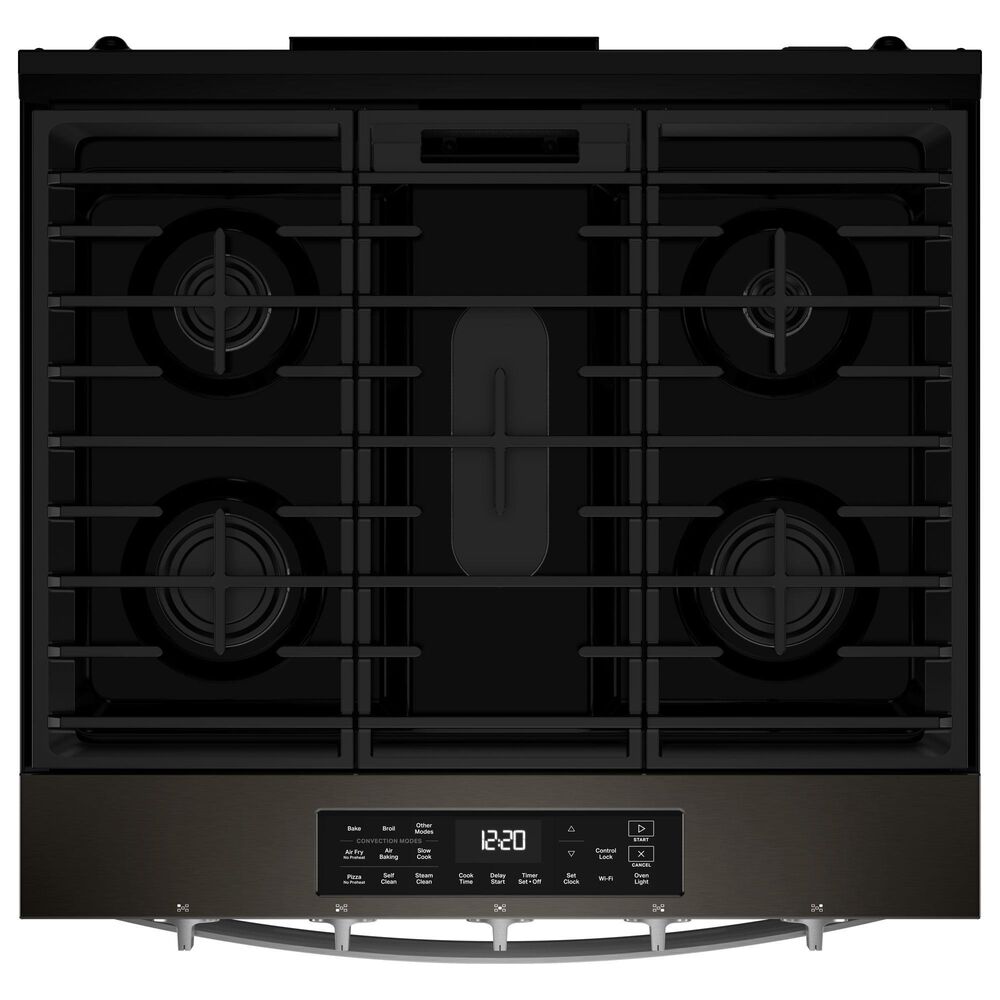 Whirlpool 30" Smart Gas Range with Air Cooking Technology in Black Stainless, , large