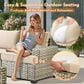 HOMLUX 9-Piece Modular Patio Conversation Set in Beige, , large