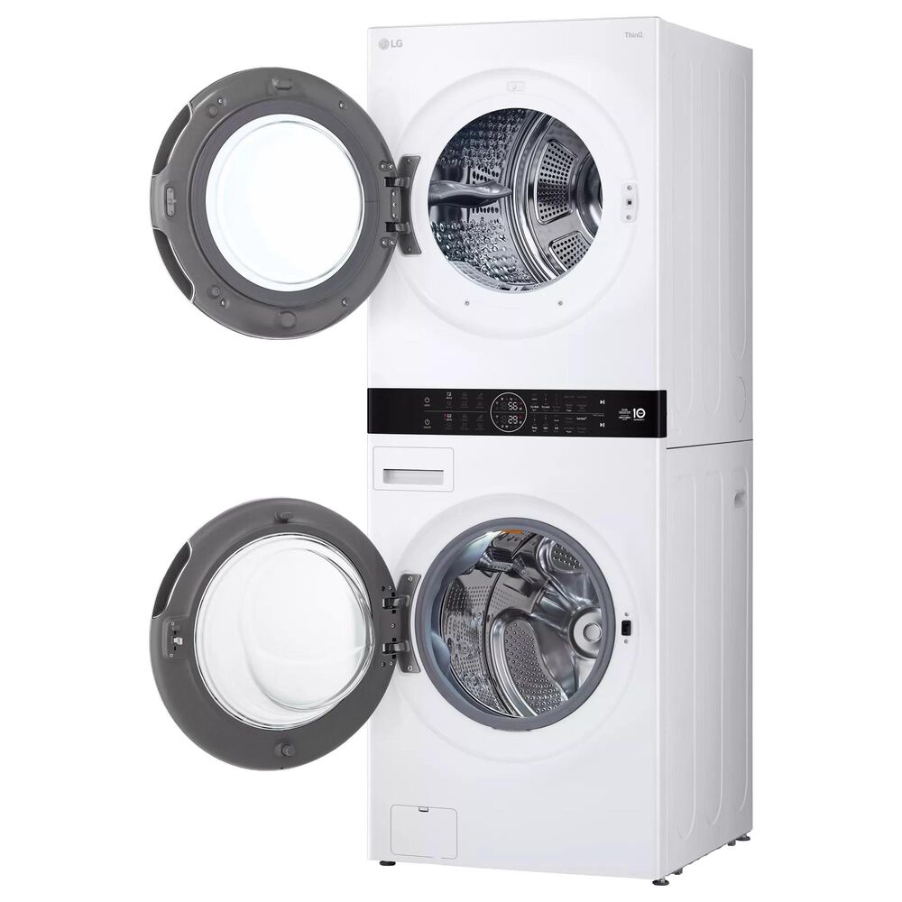 LG Single Unit WashTower with Center Control 5.0 cu. ft. Front Load Washer and 7.8 cu. ft. Electric Ventless Heat Pump Dryer in White, , large