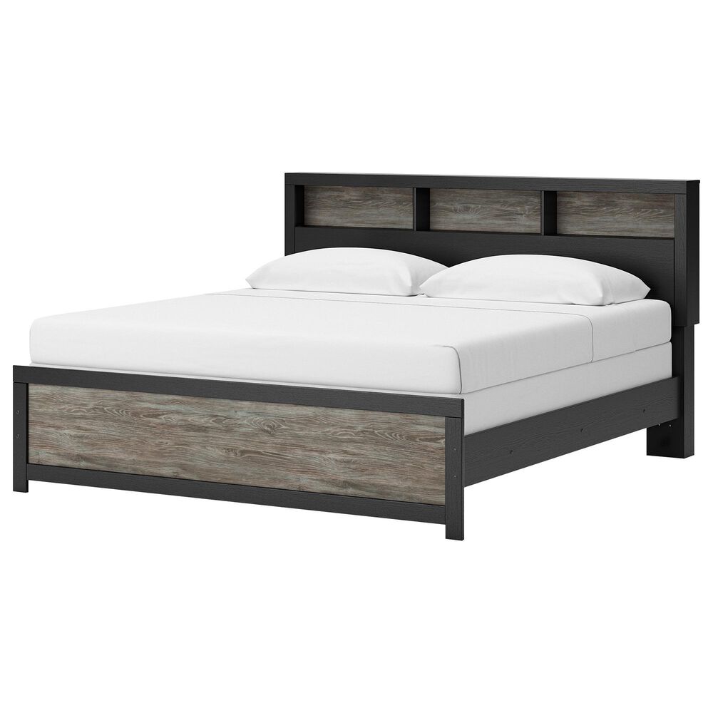 Ashley Broachmyn King Bookcase Bed in Black and Gray, , large