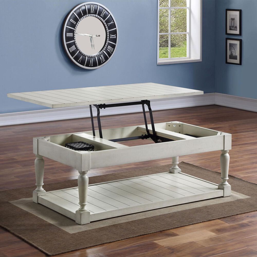 Steve Silver Furniture Hemingway Lift Top Coffee Table in Alabaster, , large