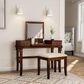 Linon Home Decor Angela Vanity with Stool in Walnut, , large