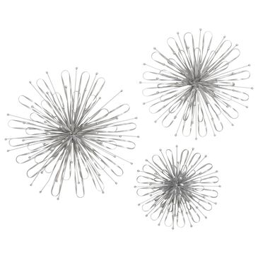 Maple and Jade 24" x 24" Contemporary Wall Decor in Silver (Set of 3), , large
