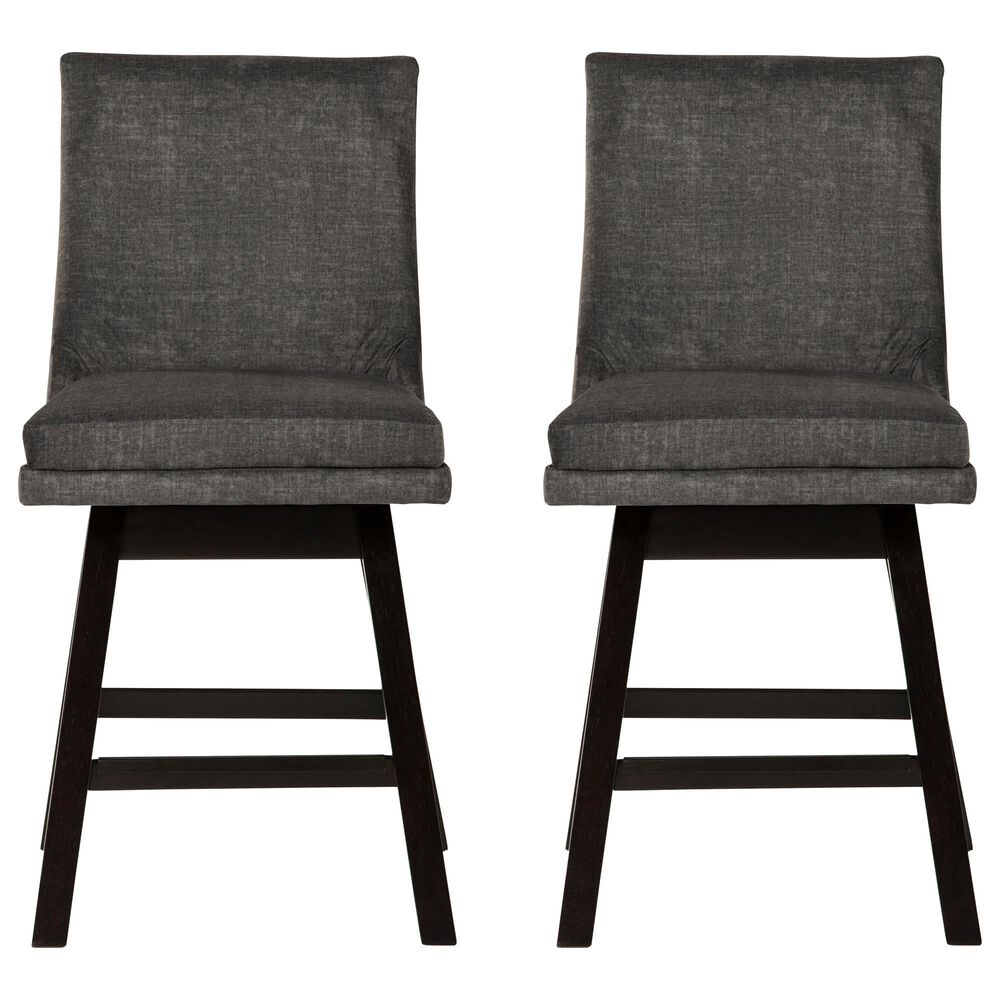 Ashley Tallenger Counter Stool Set of 2 in Dark Gray, , large