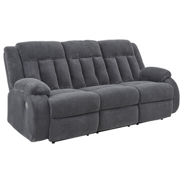 Ashley Observation Power Reclining Sofa with Drop Down Table in Steel Velvet, , large