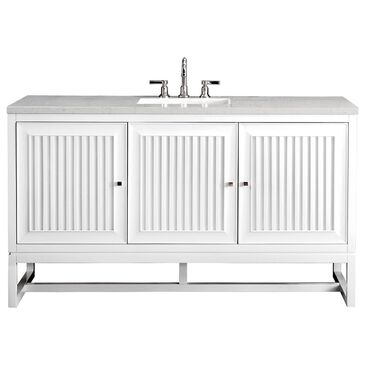 James Martin Vanities Addison 60" Double Bathroom Vanity in Glossy White with 3 cm Eternal Marfil Quartz Top and Rectangular Sinks, , large