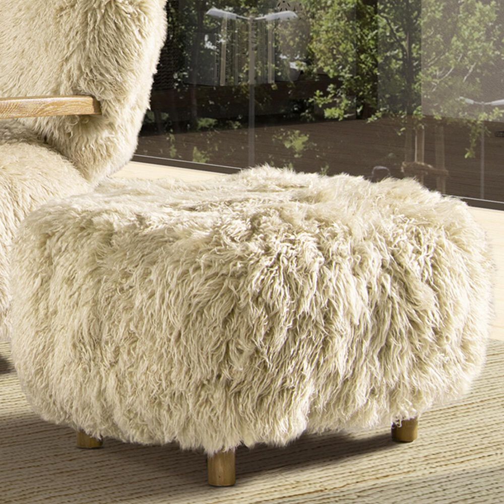 Jennifer Taylor Home Enchante Accent Ottoman in Taupe Beige, , large