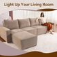 HOMLUX 127.4" Sectional Sofa in Camel, , large