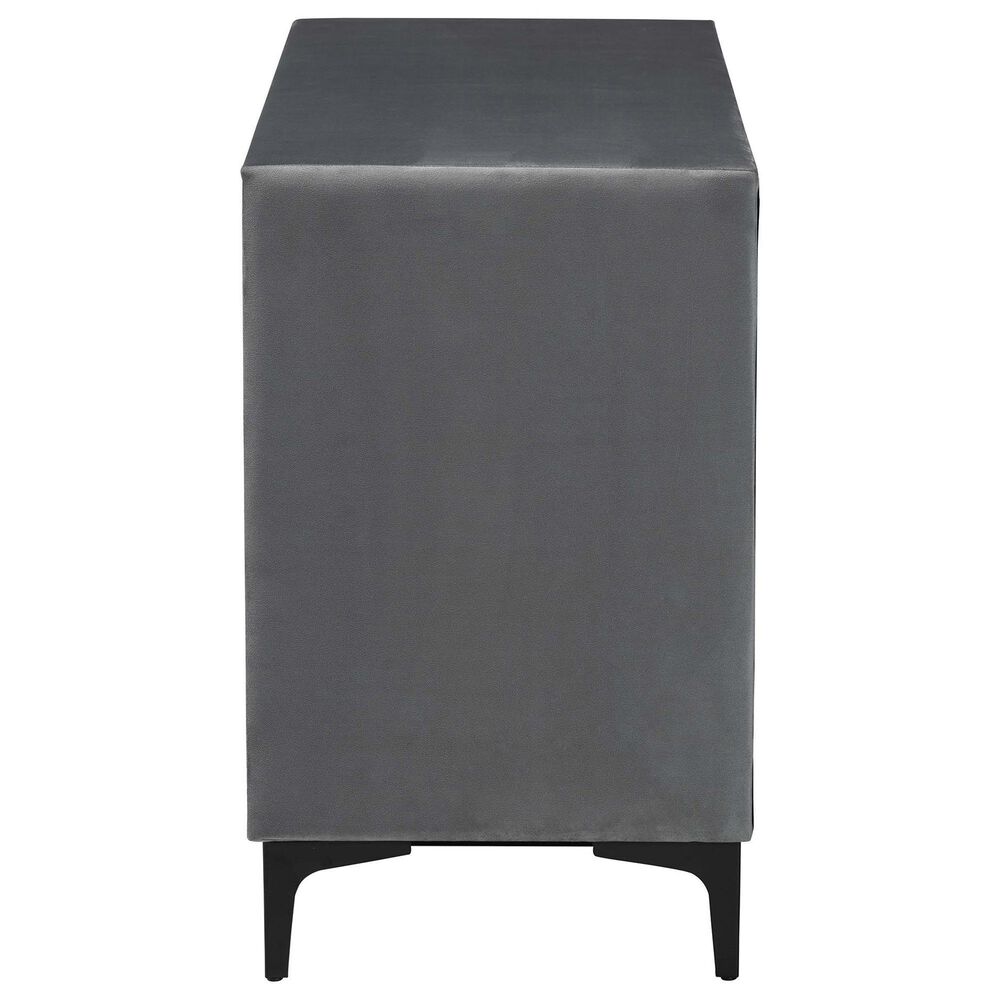 Baxton Studio Etienne 6-Drawer Dresser with Slate Grey Upholstered in Black, , large