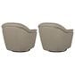 Natuzzi Editions Gratitudine Leather Swivel Rocker Chair in Greige (Set of 2), , large
