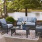Ashley Bridges Beach 4-Piece Patio Conversation Set in Gray, , large