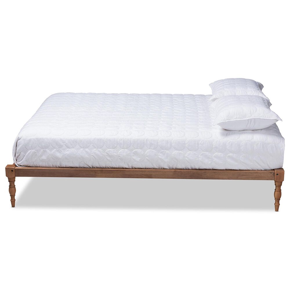 Baxton Studio Iseline Full Platform Bed Frame in Walnut Brown, , large