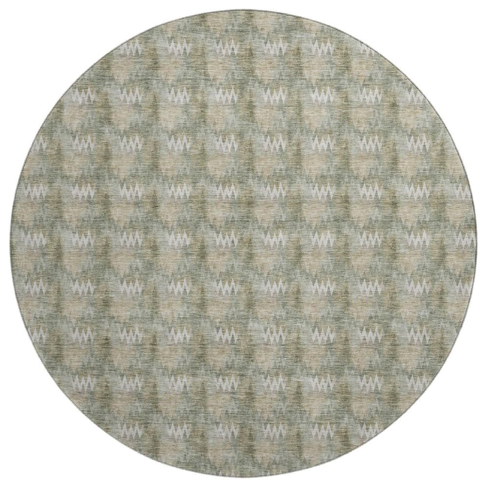 Dalyn Rug Company Soft Essentials Chevron Olive 8" Round Area Rug, , large