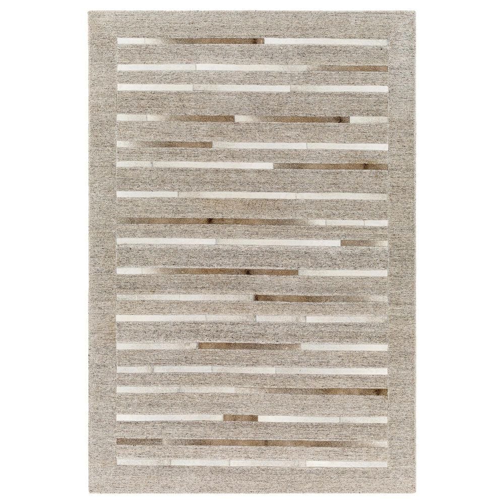 Surya Eloquent 8" x 10" Light Gray, Light Beige and Black Area Rug, , large