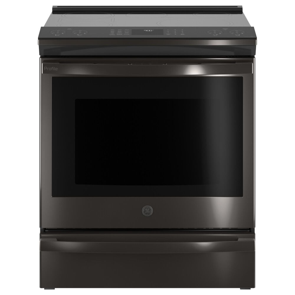 GE Profile 30" Slide-In Front-Control Induction Range in Black Stainless Steel, , large