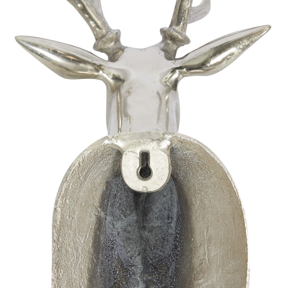 Maple and Jade 23&quot; x 17&quot; Eclectic Deer Wall Decor in Silver, , large