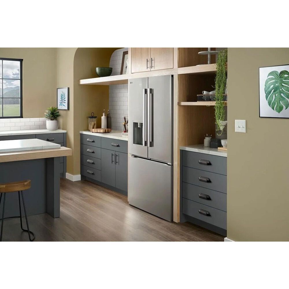 LG 23.7 Cu. Ft. 3-Door French Door Refrigerator with Zero Clearance in PrintProof Stainless Steel, , large