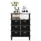 HOMLUX 5-Tier Modern Storage Bookshelf with 6 Storage Bins in French Oak Grey and Black, , large
