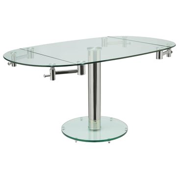 Casabianca Home Thao Dining Table in Clear and Stainless Steel - Table Only, , large